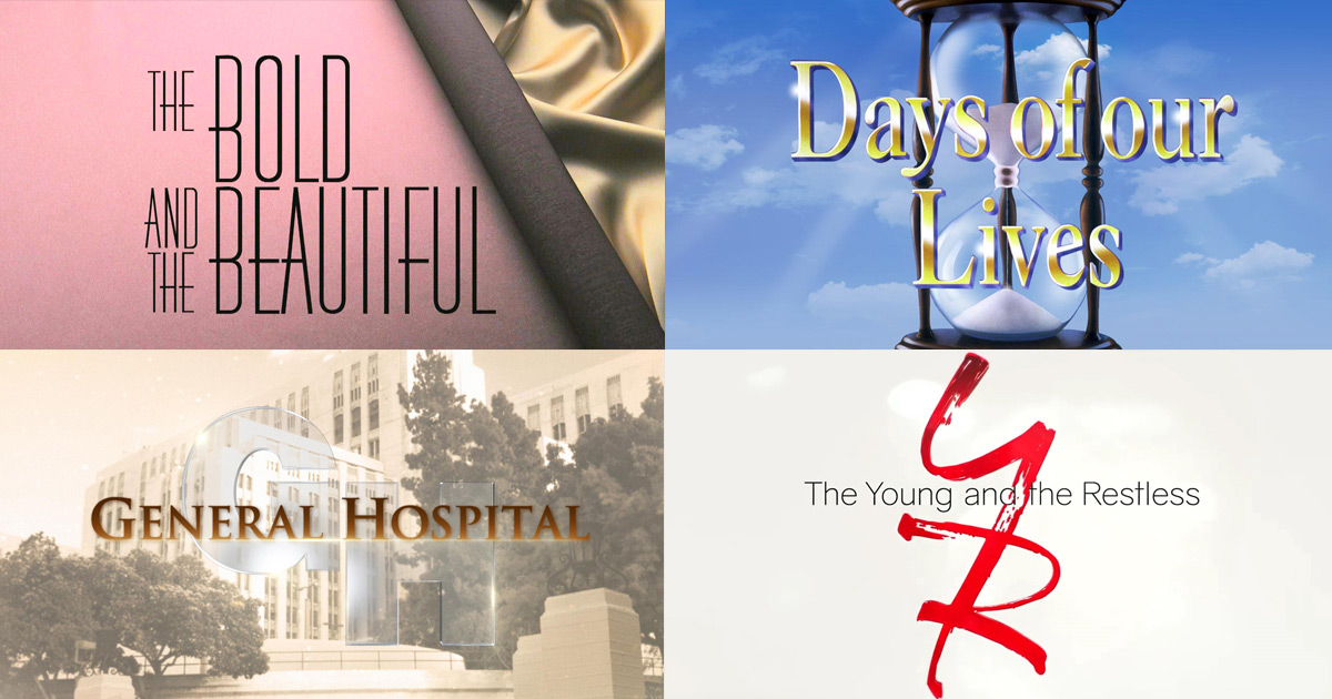 The Bold and the Beautiful, Days of our Lives, General Hospital, and The Young and the Restless logos