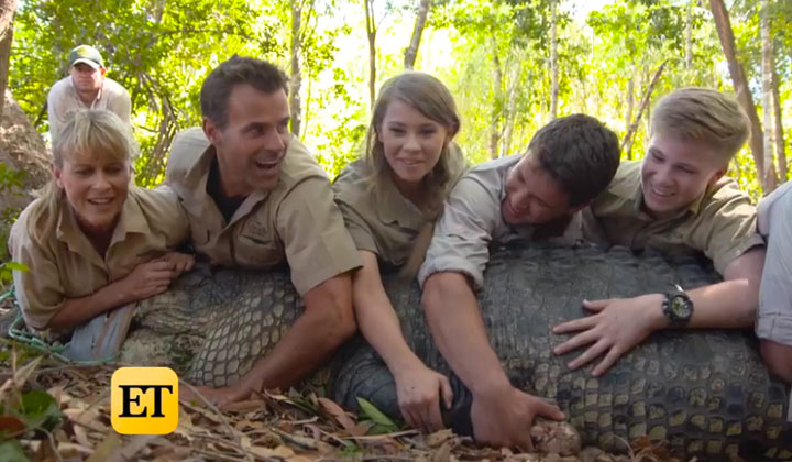 WATCH: Cameron Mathison joins the Irwins to wrestle a crocodile