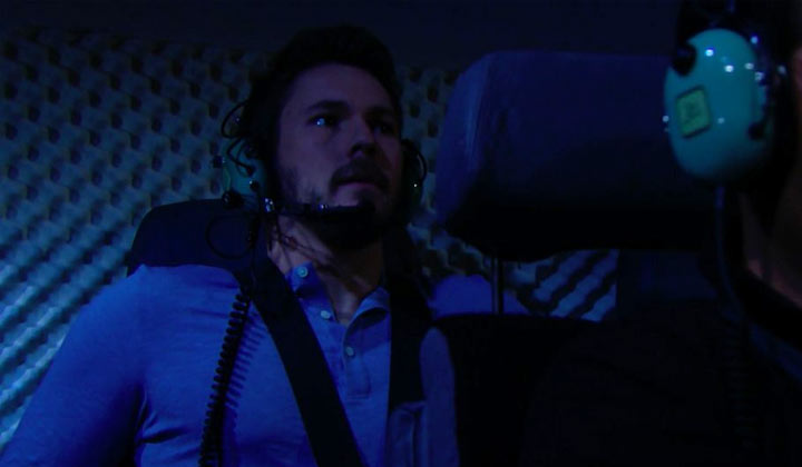 Liam flies through the night in the Spencer chopper trying to get to Hope