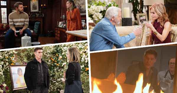 B&B Week of April 1, 2024: Hope spent time with Beth and Liam.  Finn and Hope attended the memorial for Sheila. As Sheila was cremated, Deacon noticed she had ten toes.