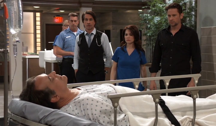 Ryan receives a police escort out of General Hospital