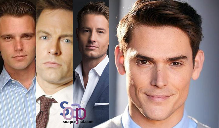Chris Engen, Michael Muhney, Justin Hartley and Mark Grossman as Adam Newman on The Young and the Restless