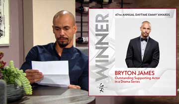 Y&R's Bryton James talks his Emmy win, sharing the statue with Brytni Sarpy