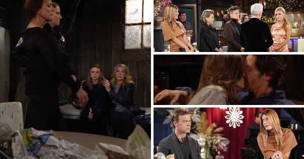 Y&R Week of December 25, 2023: Claire helped save Nikki from a deranged Jordan, who was arrested. Danny rebuffed Phyllis' advances. Heather kissed Daniel. Michael and Lauren renewed their vows.